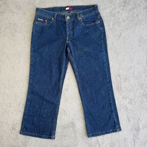 Tommy Hilfiger Cropped Hip Jeans Women 9 Blue Denim Preppy Medium Wash Authentic